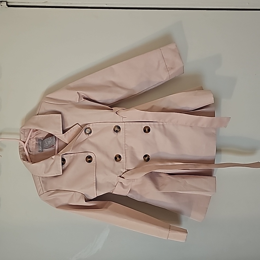 Tahari Girls Jacket Size 4T Light Pink Trench Jacket - Like New
